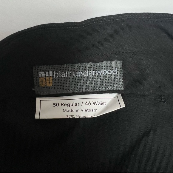 Men's Blair Underwood Black Tonal Stripe 2-Button 50R Blazer 46x27 Pants Suit - Picture 10 of 10